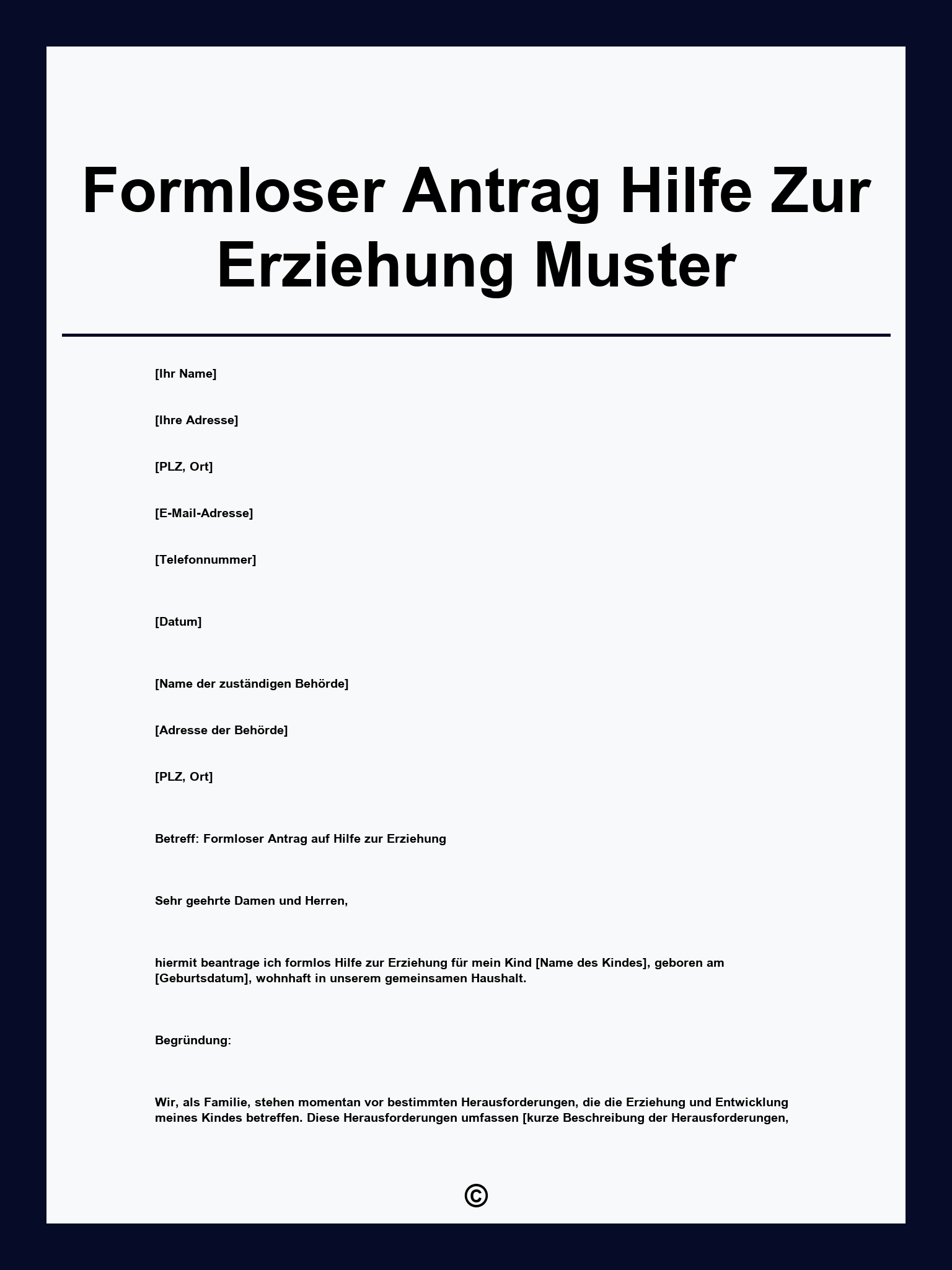 Formloser Antrag Hilfe Zur Erziehung Muster